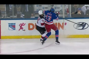 Matt Rempe EJECTED for ELBOEEING Jonas Siegenthaler in head - Rangers Vs Devils -