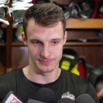 Dominik Kubalik, Mark Kastelic, and Jacques Martin Postgame Availability vs STL