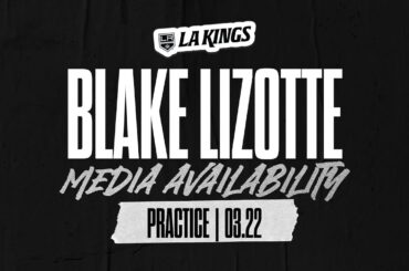Forward Blake Lizotte | 03.22.24 LA Kings Practice Media Availability in El Segundo