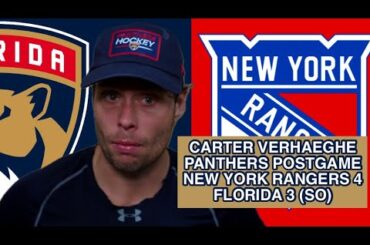 Carter Verhaeghe, Panthers Postgame: New York Rangers 4, Florida 3 (SO)