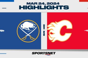 NHL Highlights | Sabres vs. Flames - March 24, 2024