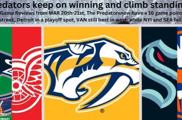 NHL Game Review: Preds point streak extended, Red Wings in playoffs, Isles out and others as well.