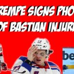 Matt Rempe Signed Photo of NJ Devils Nate Bastian Injured On Ice:  THIS IS WAR!