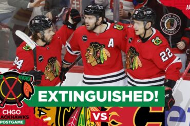POSTGAME: Jason Dickinson & Chicago Blackhawks extinguish Flames | CHGO Blackhawks Podcast