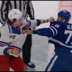 Matt Rempe Fights Ryan Reaves - Rangers vs Maple Leafs (March 2nd, 2024)