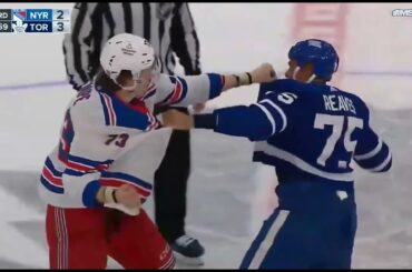 Matt Rempe Fights Ryan Reaves - Rangers vs Maple Leafs (March 2nd, 2024)