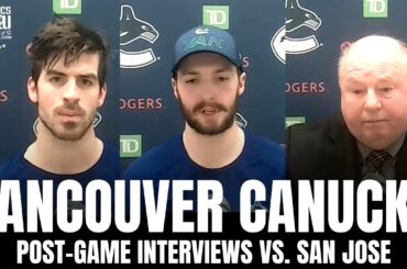 Bruce Boudreau, Conor Garland & Kyle Burroughs React to Vancouver Canucks Shootout Win vs. San Jose