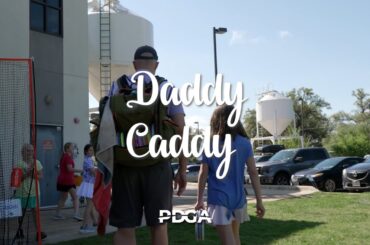 DADDY CADDY: Hayden and John Harper at the 2024 U.S. Women's Disc Golf Championships