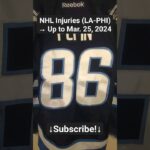 NHL Injuries (LA-PHI) After Games of March 24, 2024