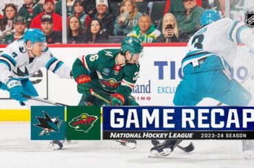 Sharks @ Wild 3/28 | NHL Highlights 2024