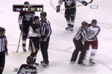 Derek Dorsett vs Ben Lovejoy Feb 8, 2011