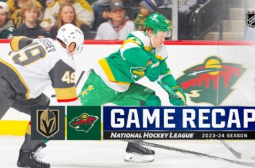 Golden Knights @ Wild 3/30 | NHL Highlights 2024