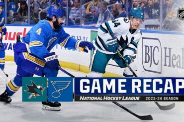 Sharks @ Blues 3/30 | NHL Highlights 2024