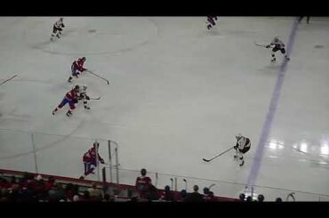 Belleville Senators' Leevi Merilainen makes a nice glove save vs. Laval Rocket's Lias Andersson 3/29
