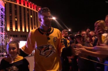 Nashville Predators captain Roman Josi greets fans at PredsFest