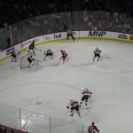 Laval Rocket's Arnaud Durandeau makes nice move but stopped by Belleville Senators' Kevin Mandolese