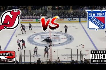 NJ Devils NY Rangers FIGHT NIGHT Opening Faceoff LINE BRAWL Rempe vs. MacDermid Game Recap 4/3