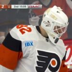 Ivan Fedotov stops Barzal's breakaway shot on his first NHL save vs Islanders (1 apr 2024)