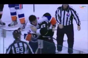 Simon Despres vs Travis Hamonic Nov 4, 2012