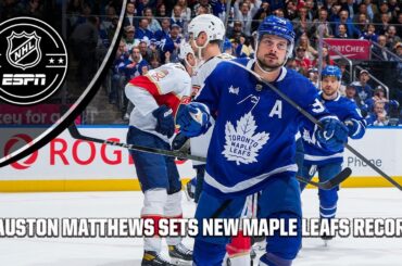 Auston Matthews sets MAPLE LEAFS RECORD with 62ND GOAL OF THE SEASON 😤 | NHL on ESPN