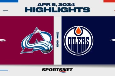 NHL Highlights | Avalanche vs. Oilers - April 5, 2024