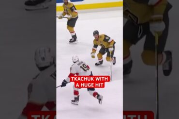 Matthew Tkachuk's big hit on Golden Knights' Jack Eichel 😳 #nhl #stanleycup