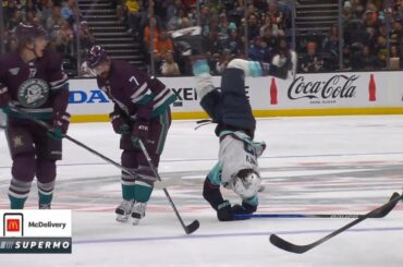 Radko Gudas Sends Brandon Tanev Flying