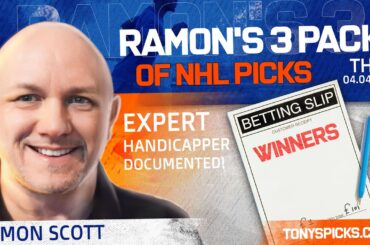 3 FREE NHL Picks and Predictions on NHL Betting Tips by Ramon Scott, Thursday 4/4/2024