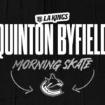 Forward Quinton Byfield | 04.06.24 LA Kings face Vancouver Canucks | Morning Skate Media