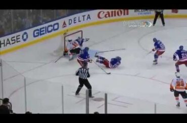 NHL Shocking Injuries 2013 - Watch Marc Staal New York Rangers Right Eye Crictically Damaged