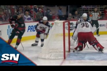 Nino Niederreiter Banks Puck Off J-F Berube's Skate For Clever Goal