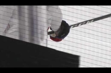 Jeff Petry on the ice in Las Vegas sporting a modified hockey glove on his injured hand