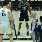 The Height Difference 😳 7'4 Zach Edey tips off against 5'8 Dallas Graziani | ESPN College Basketball