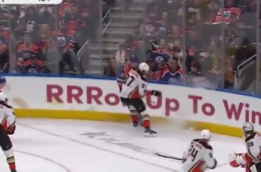 William Lagesson hit on Warren Foegele pops Foegele’s helmet off (by request)