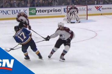 Vladimir Tarasenko Scores After Jaden Schwartz Finds Him With Bank-pass off End Boards