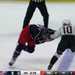 NHL Fight - Coyotes @ Blue Jackets - Dzingel vs Kuraly - 14 10 2021