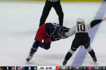 NHL Fight - Coyotes @ Blue Jackets - Dzingel vs Kuraly - 14 10 2021