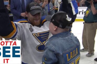 GOTTA SEE IT: Colton Parayko Hands The Stanley Cup To Blues' Superfan Laila Anderson