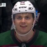 Vladislav Kolyachonok scores vs Canucks, his second NHL goal (10 apr 2024)
