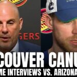 Rick Tocchet & Elias Lindholm Recap Vancouver Canucks vs. Arizona Coyotes, Lindholm Return to Play