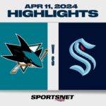 NHL Highlights | Sharks vs. Kraken - April 11, 2024