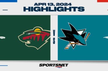 NHL Highlights | Wild vs. Sharks - April 13, 2024