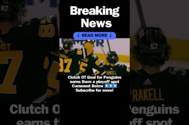 NHL HIGHLIGHTS Penguins clinch in OT THRILLER | #nhl  #nhlshorts #shortsfeed #shorts #pittsburgh