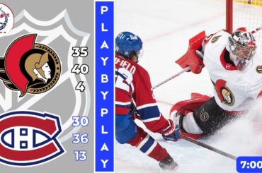 NHL GAME PLAY BY PLAY: CANADIENS VS SENATORS