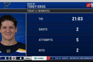 Krug on Binnington: 'Even with the loss, good to have him back'