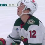 Kirill Kaprizov assists on Boldy's goal vs Sharks (13 apr 2024)