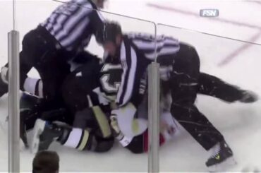 Tim Gleason vs Bill Guerin Dec 7, 2009