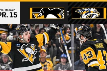 GAME RECAP: Penguins vs. Predators (04.15.24) | Crosby Extends Point Streak To 5 Games