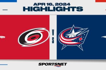 NHL Highlights | Hurricanes vs. Blue Jackets - April 16, 2024