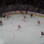 Cole Caufield of the Montreal Canadiens scores vs. Detroit Red Wings 4/16/24